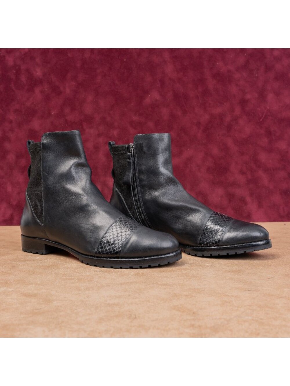 Alexandre Birman Women Black Leather Zip Fashion Deadstock Boots 6US EUR 36